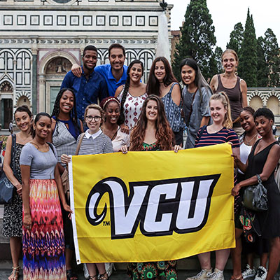 Group of students study abroad representing VCU.