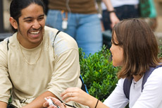 Two students engaging in conversation